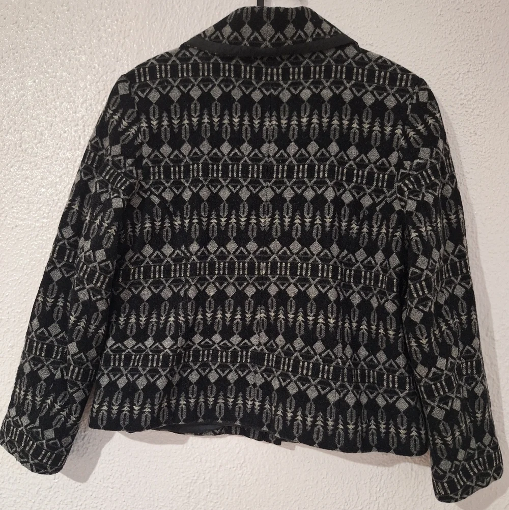 PENDLETON  VIRGIN WOOL Black and Gray Patterned Blazer